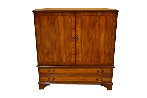 Fully Enclosed TV Cabinet Mahogany Yew Television